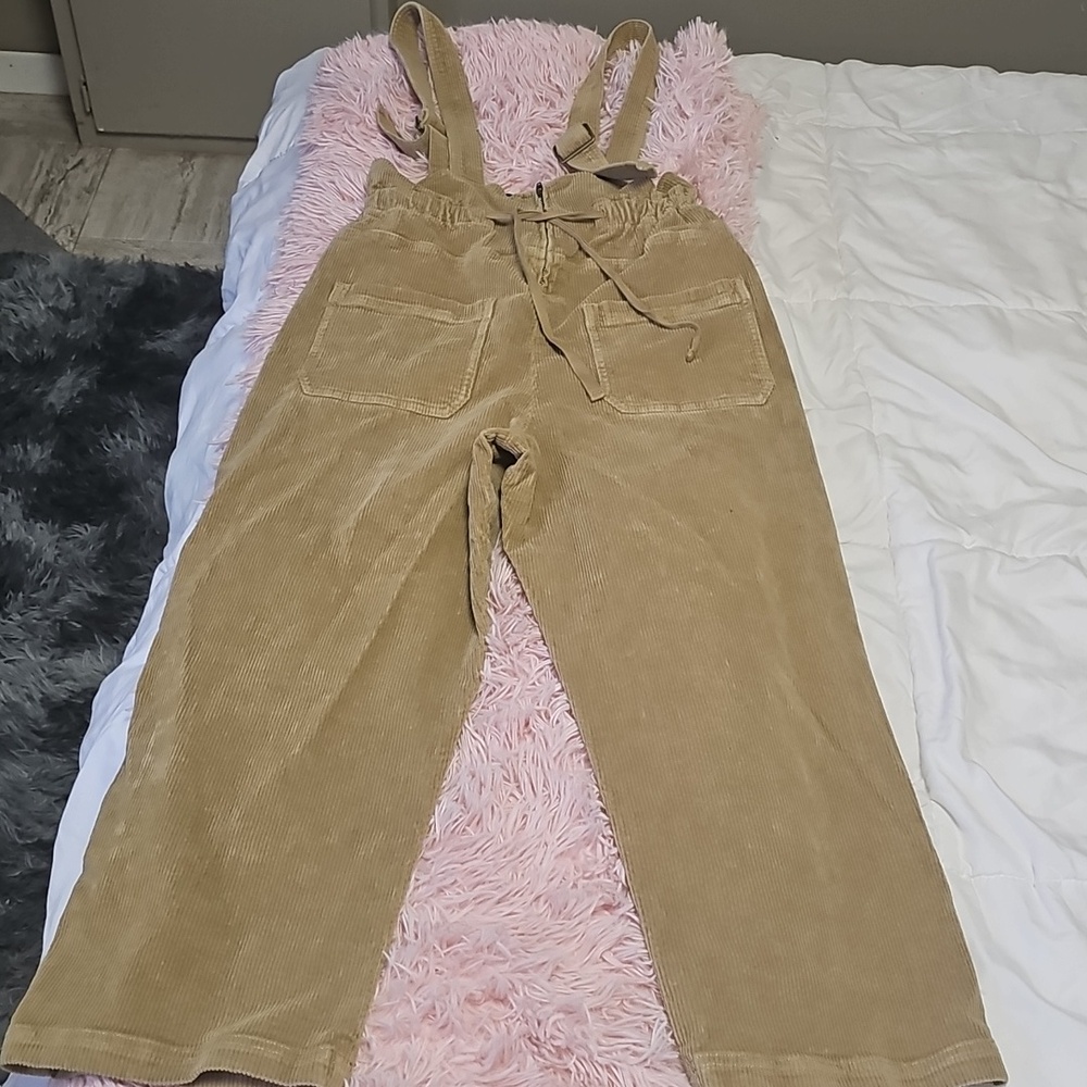 Tan Corduroy Cropped Pants